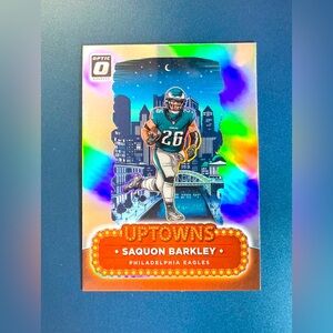🔴SOLD $220🔴Saquon Barkley Uptowns SSP CASE HIT 2024 Panini Donruss Optic Eagles